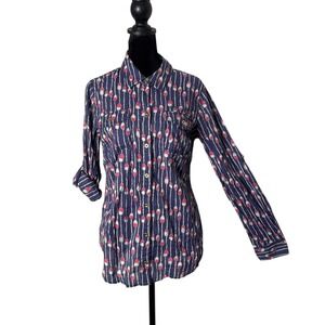 Lilly‎ Pulitzer Cruiser Top Camp Oh Buoy Button Down Nautical Coastal Size 2